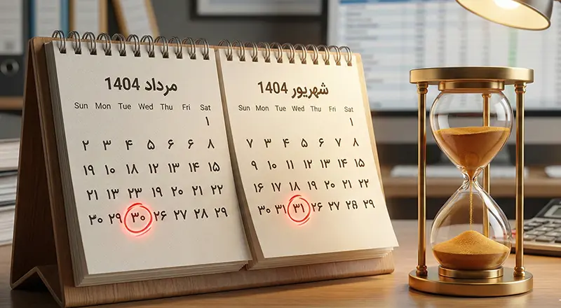 تقویم مالیاتی ۱۴۰۴ و مهلت های تمدید شده ارسال اظهارنامه برای شهریور و مرداد ماه