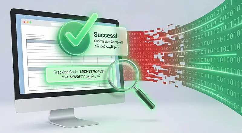 دریافت کد رهگیری پس از ثبت نهایی اظهارنامه مالیاتی و تکمیل جداول