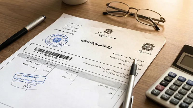 برگ قطعی اظهارنامه مالیاتی